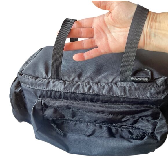 L.L. Bean Camera Case Padded Black Nylon Bag Elastic and Hook & Loop Straps - Picture 7 of 16